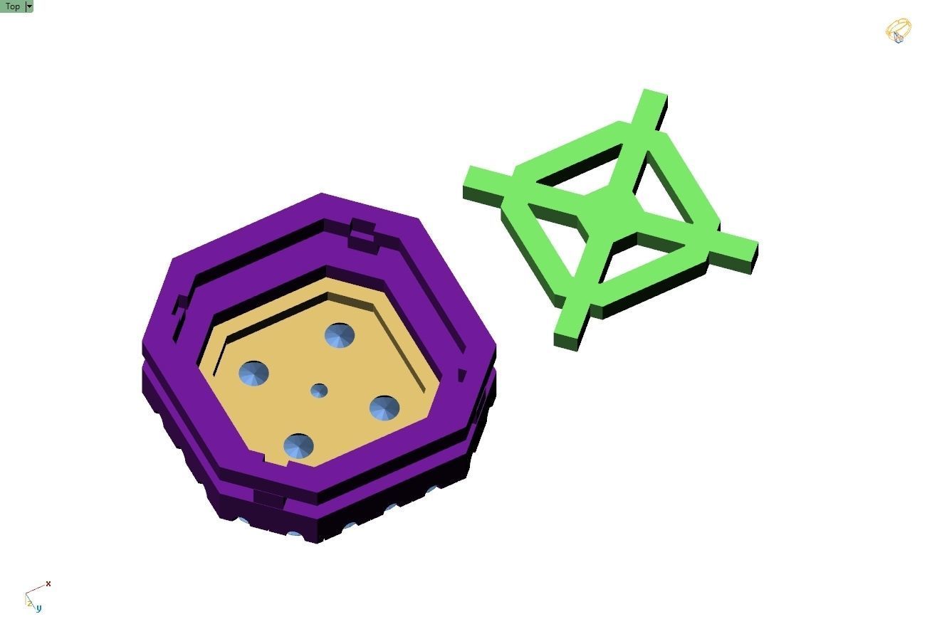 Custom Emerald Square Shape Round Diamond Studs - Earrings 10mm 3D print model_13