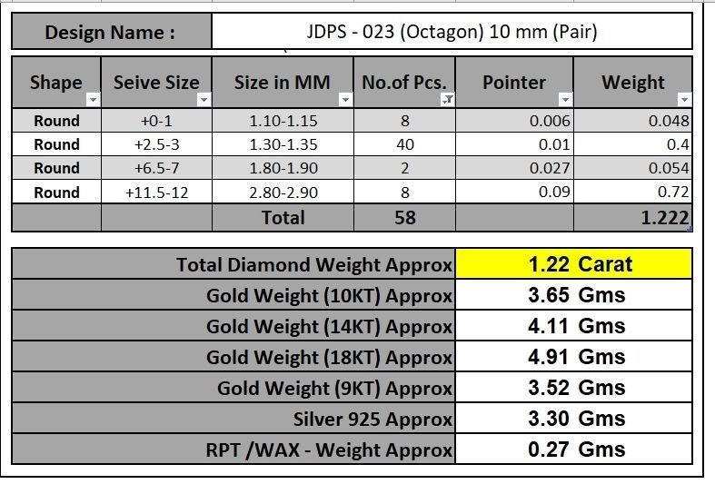 Custom Emerald Square Shape Round Diamond Studs - Earrings 10mm 3D print model_18