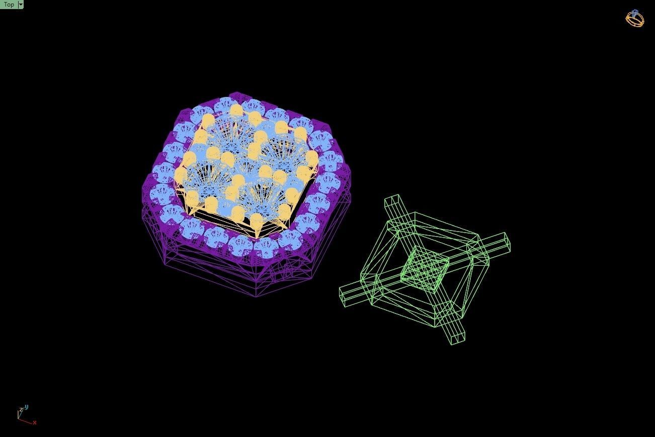 Custom Emerald Square Shape Round Diamond Studs - Earrings 10mm 3D print model_17