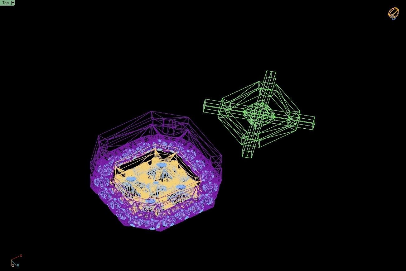 Custom Emerald Square Shape Round Diamond Studs - Earrings 10mm 3D print model_16