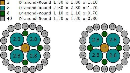 Custom Emerald Square Shape Round Diamond Studs - Earrings 10mm 3D print model_20