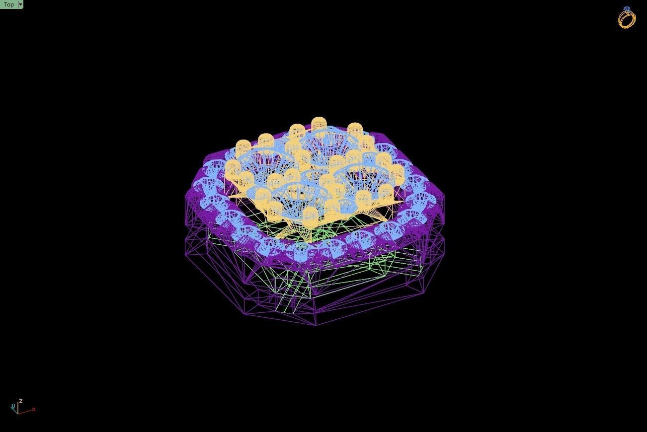 Custom Emerald Square Shape Round Diamond Studs - Earrings 10mm 3D print model_15