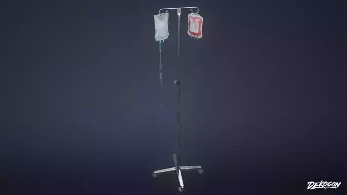 QUARANTINE TENT - Medical Drip 01 - LOW POLY Low-poly 3D model