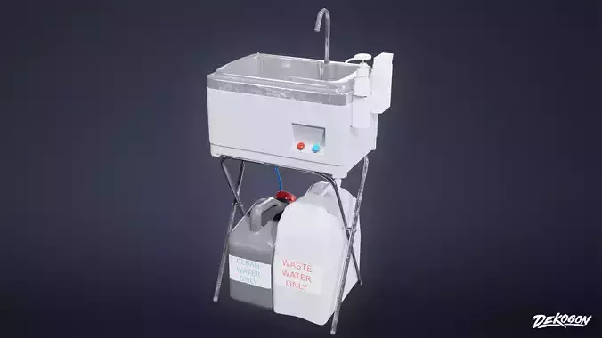 QUARANTINE TENT - Medical Portable Water Basin 01 - LOW POLY