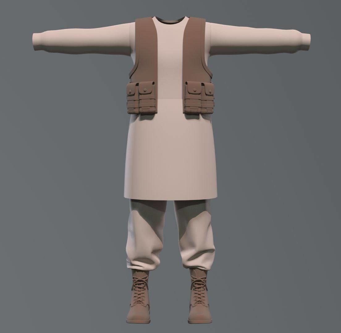Afghan character Free low-poly 3D model_12