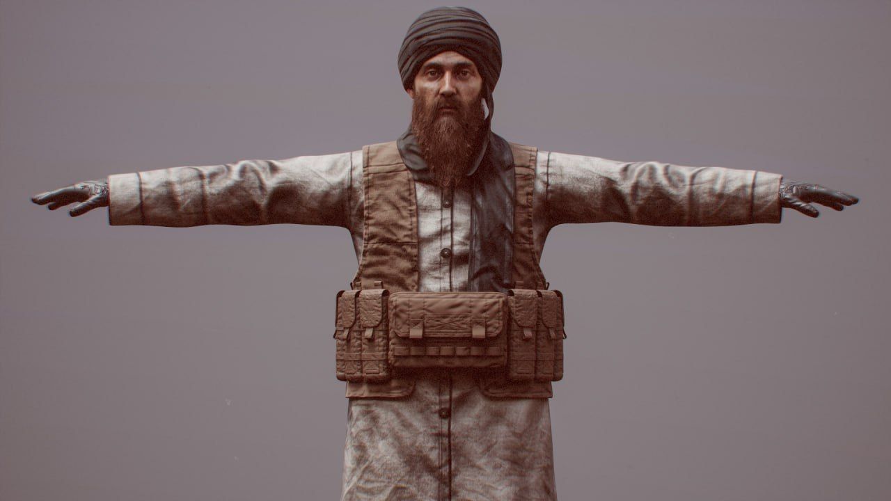 Afghan character Free low-poly 3D model_15