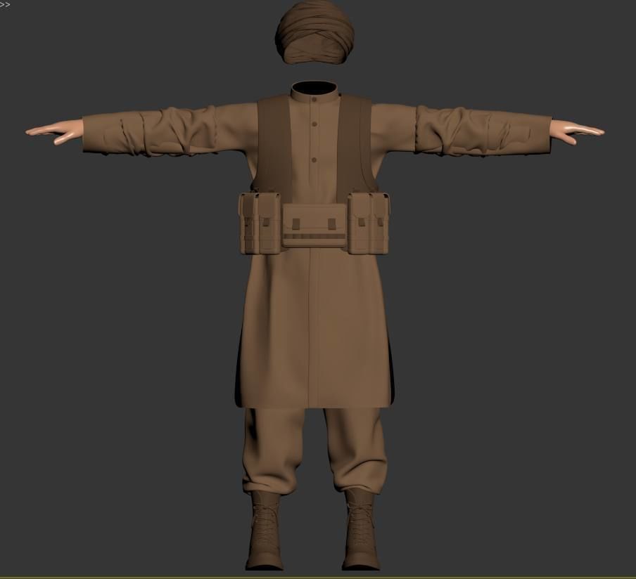 Afghan character Free low-poly 3D model_13