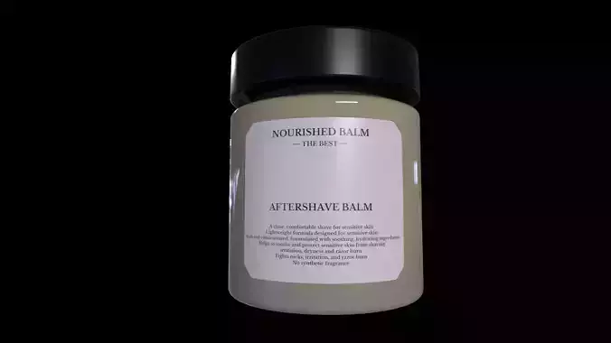 Aftershave Balm - GAME READY PBR Low-poly 3D model