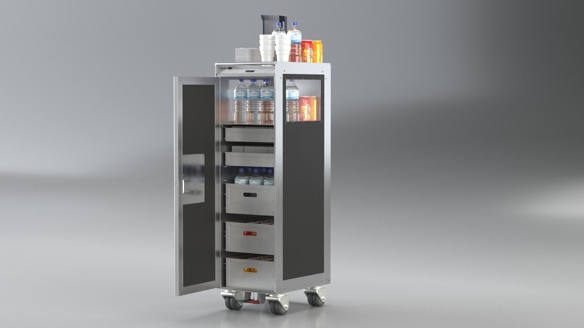 Bordbar Airline Trolley 3D 3D model_11