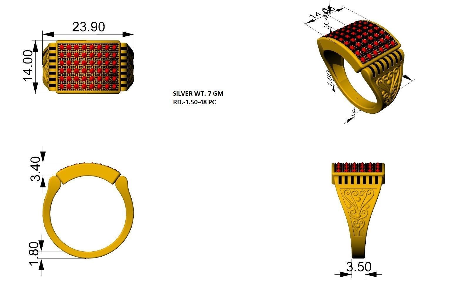 Mens Ring  Ready to Print-3D 3D print model_1