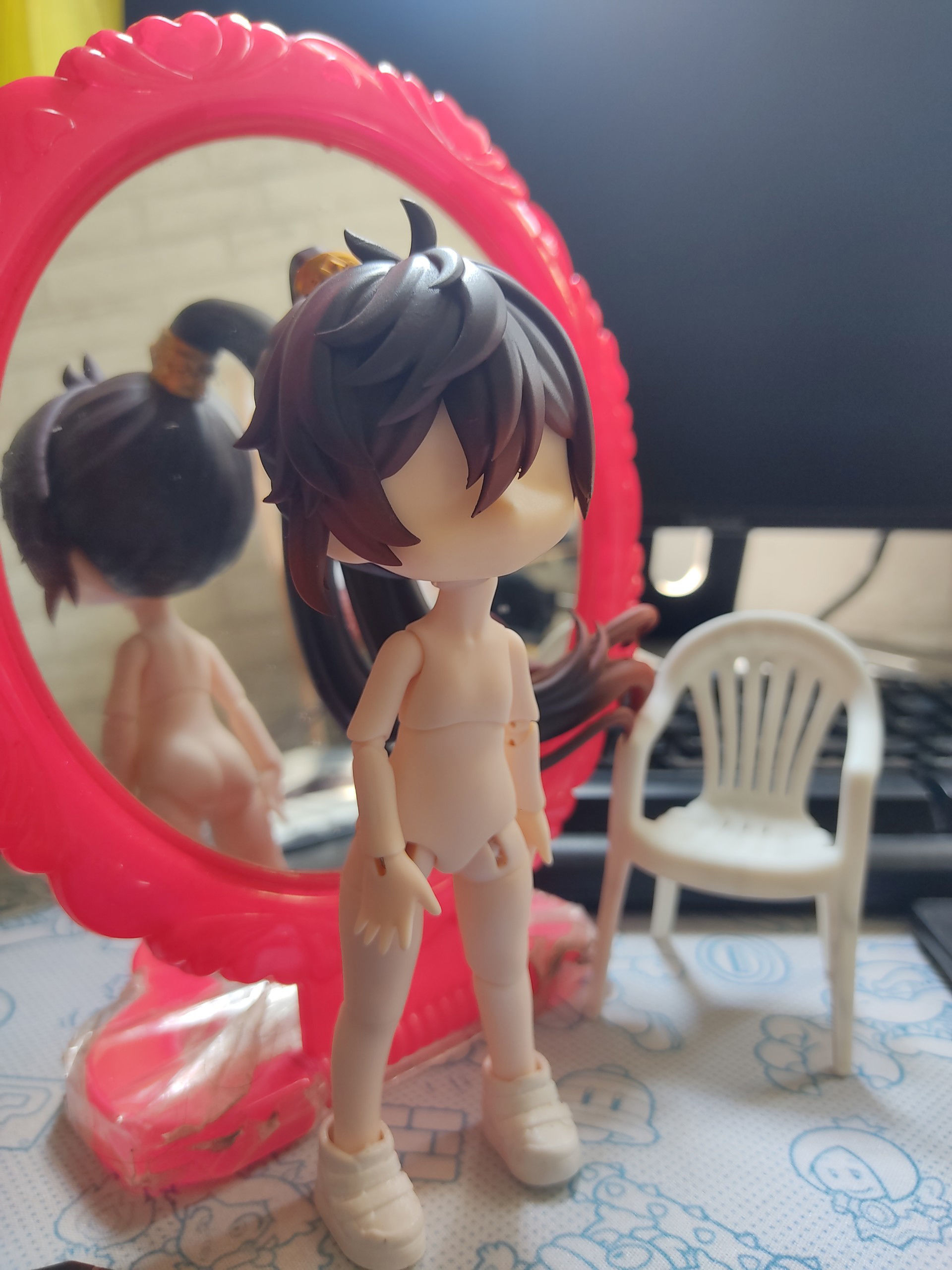 ZhongLi ponytail custom hair nendoroid 3D print model_2