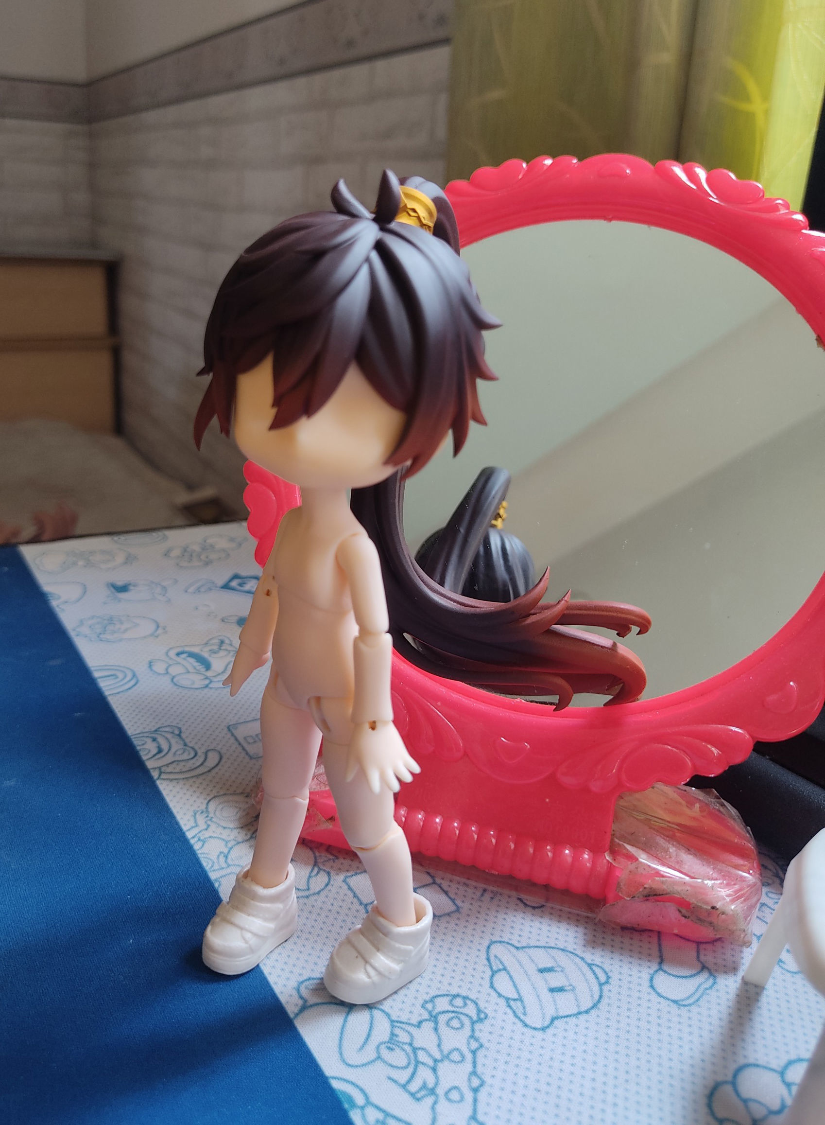 ZhongLi ponytail custom hair nendoroid 3D print model_1