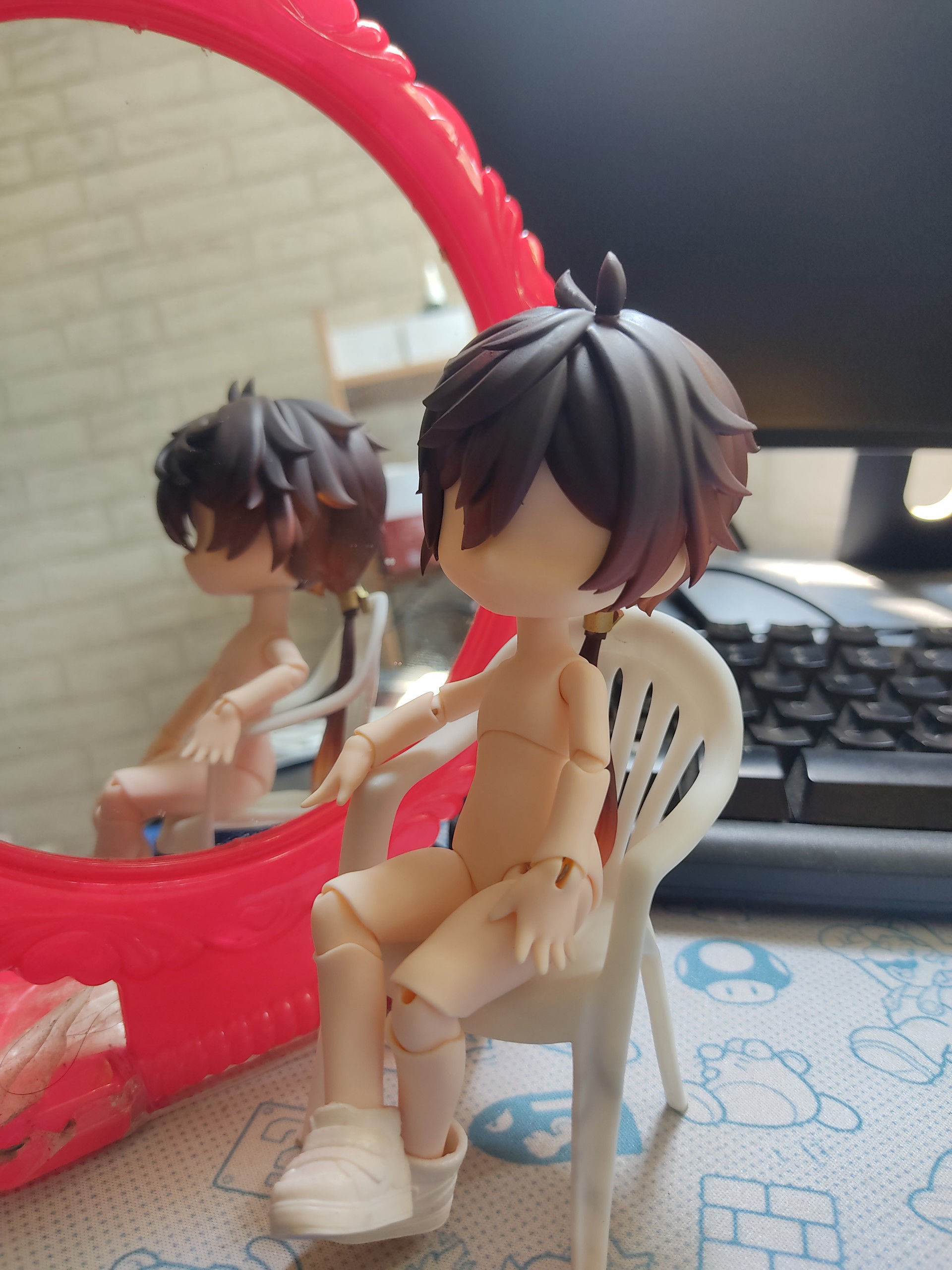 Zhongli custom hair nendoroid 3D print model_3