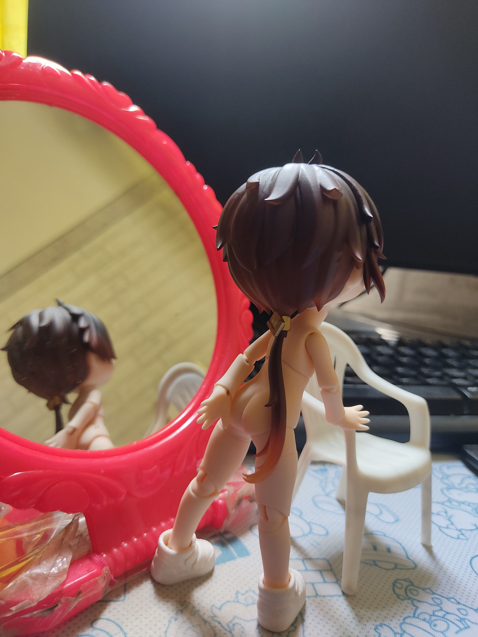 Zhongli custom hair nendoroid 3D print model_4