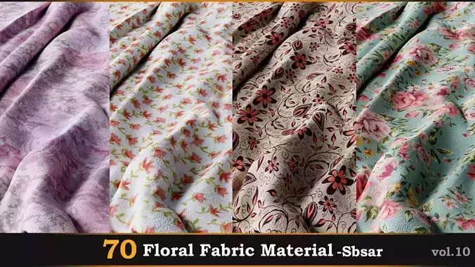 70 Velvet  Floral Fabric Material -SBSAR -vol-10