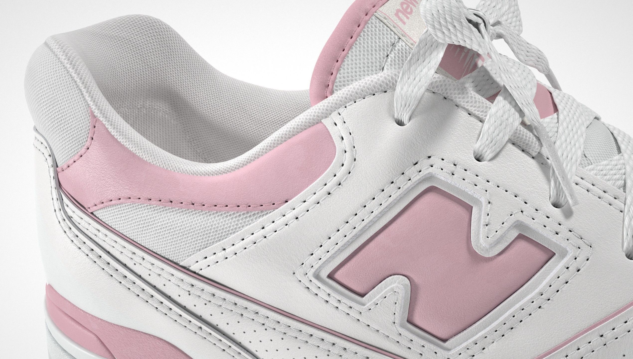 New Balance 550 Pink Suede Sneaker 3D model_13