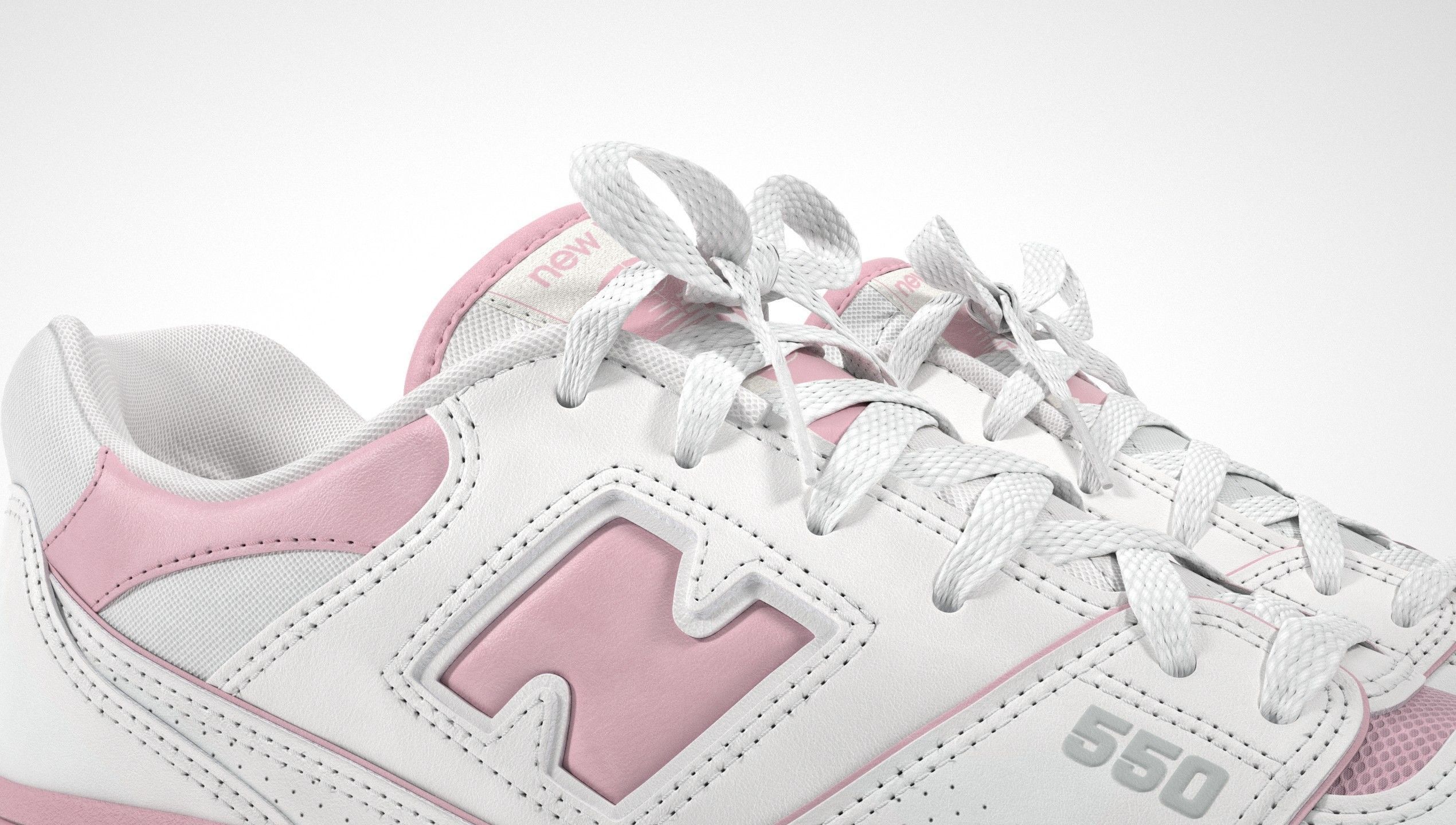 New Balance 550 Pink Suede Sneaker 3D model_17