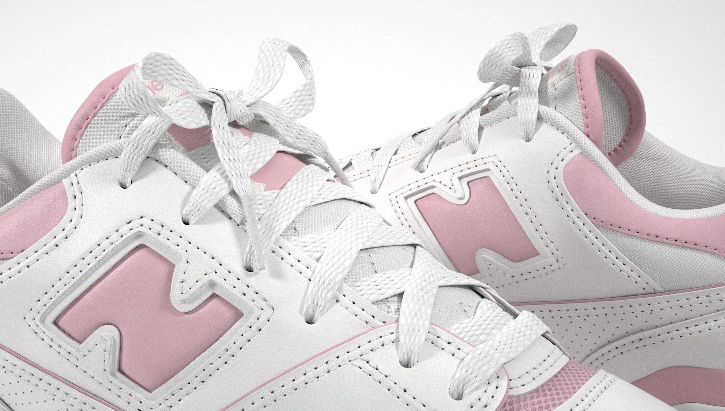 New Balance 550 Pink Suede Sneaker 3D model_19