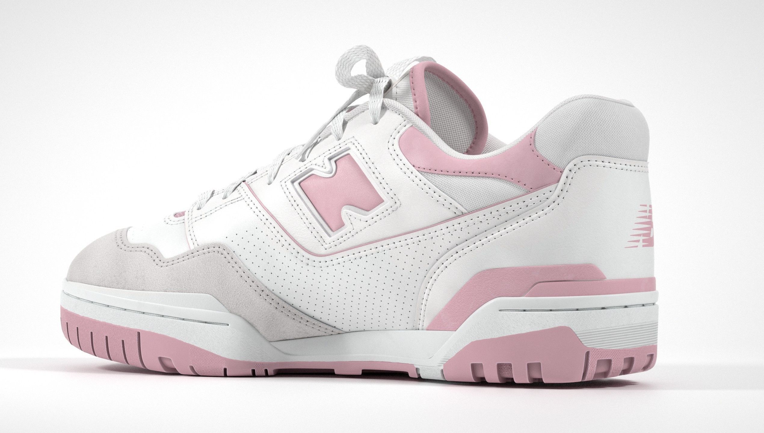 New Balance 550 Pink Suede Sneaker 3D model_25