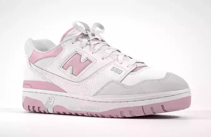 New Balance 550 Pink Suede Sneaker 3D model