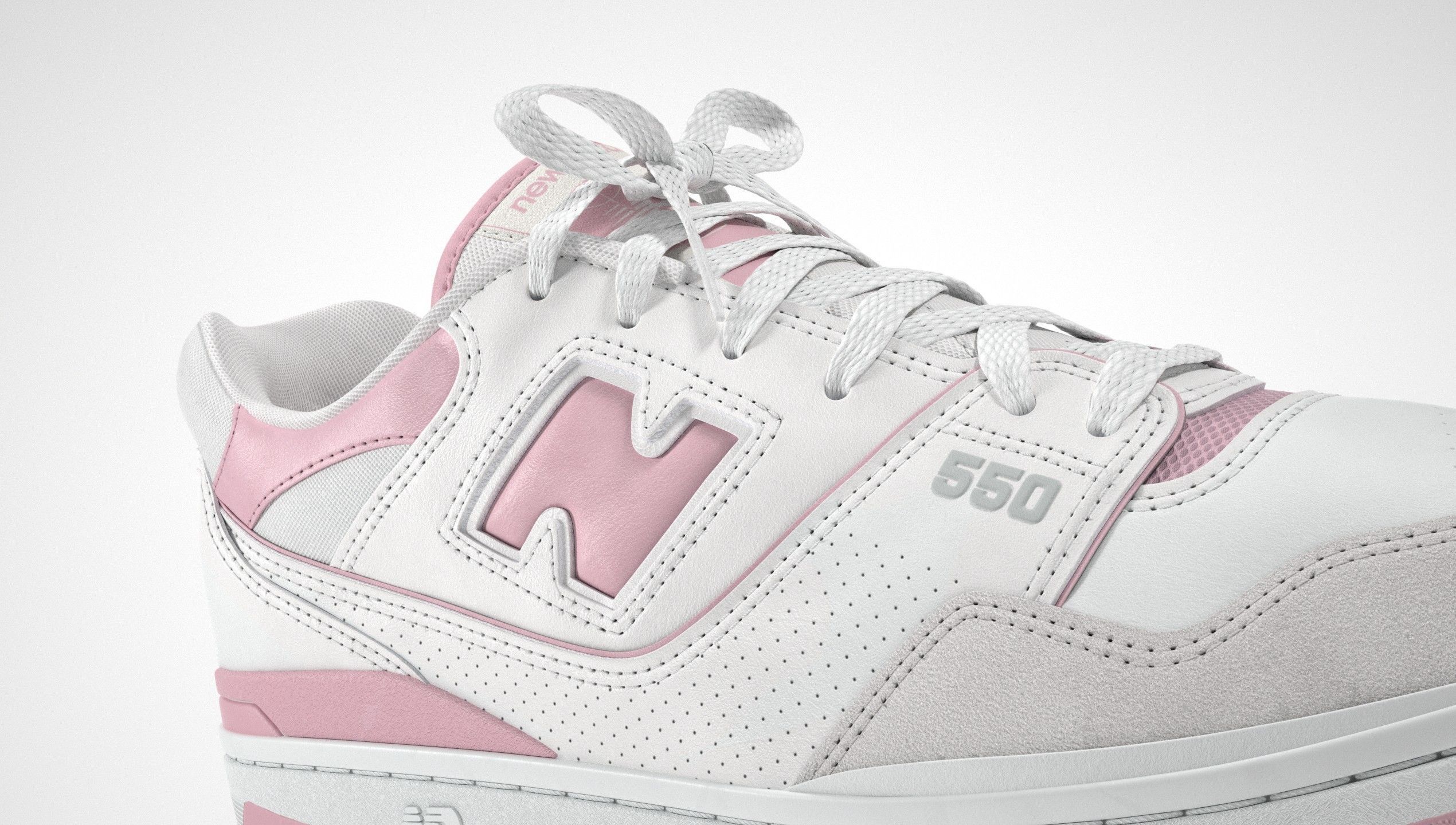 New Balance 550 Pink Suede Sneaker 3D model_18