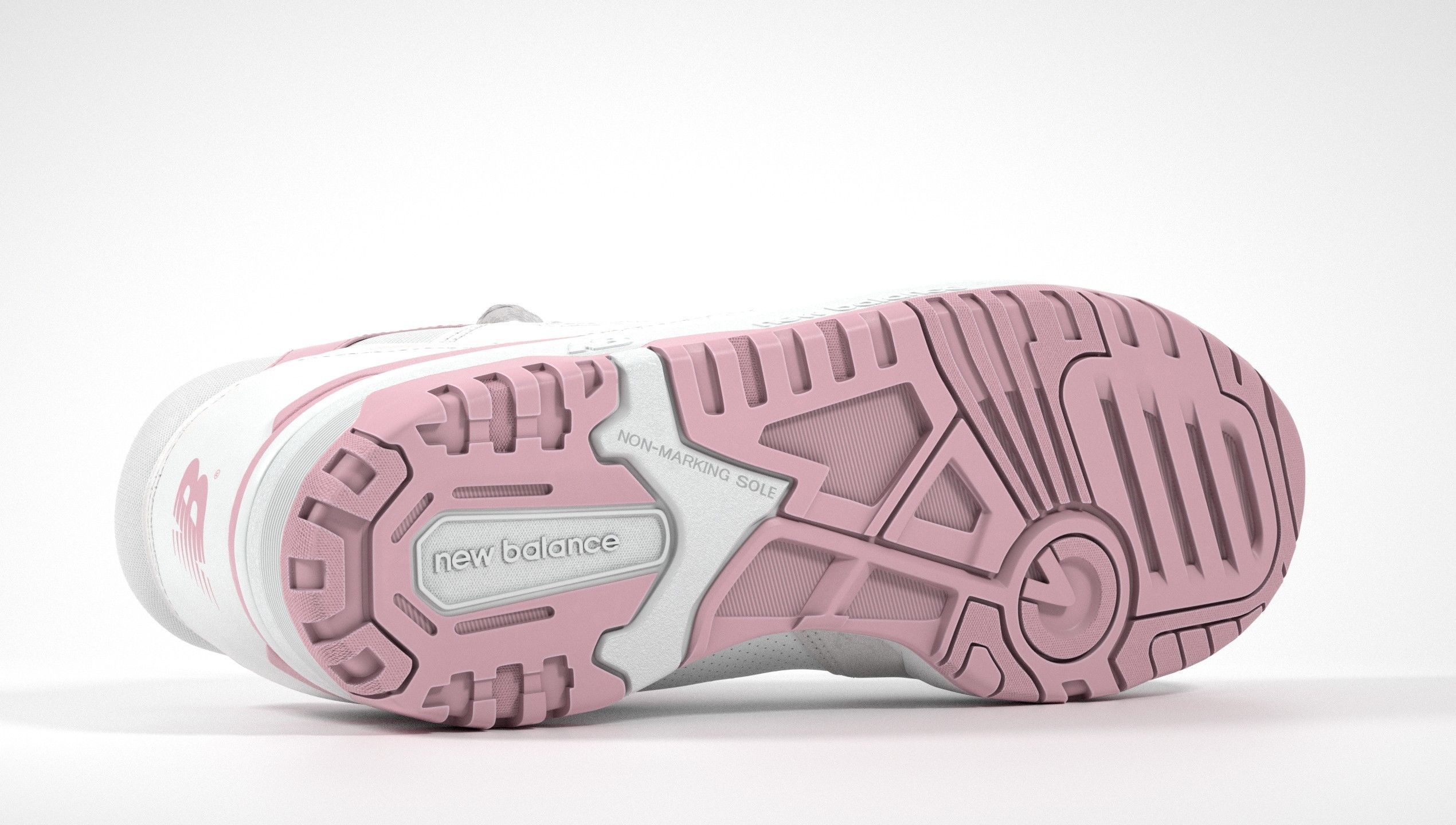 New Balance 550 Pink Suede Sneaker 3D model_28
