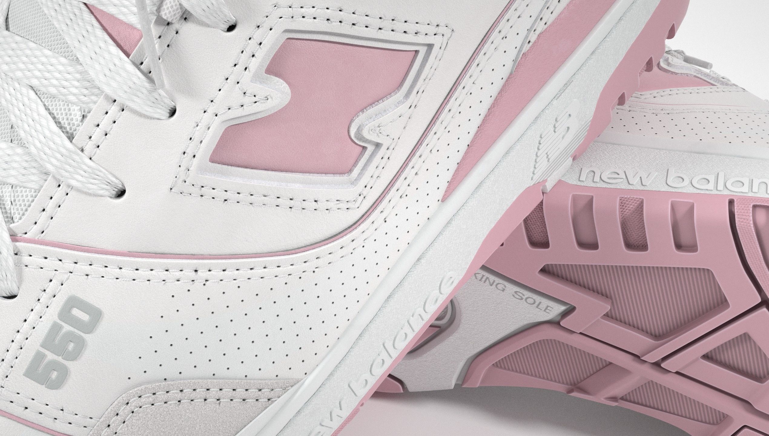 New Balance 550 Pink Suede Sneaker 3D model_27
