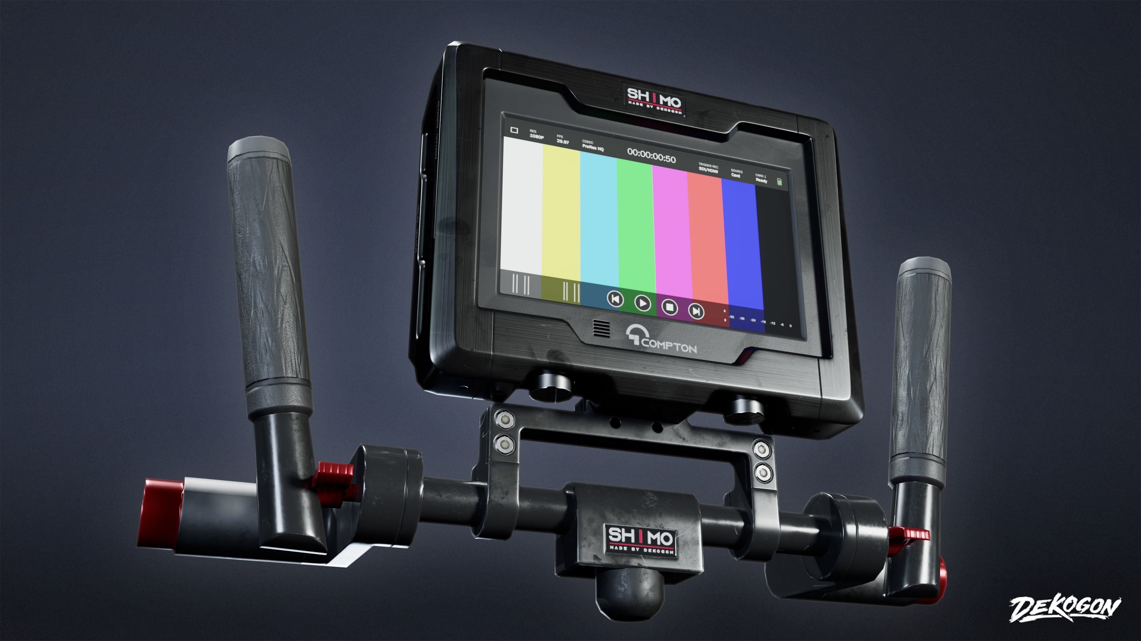 HOLLYWOOD - Assist Monitor 01 - LOW POLY Low-poly 3D model_7