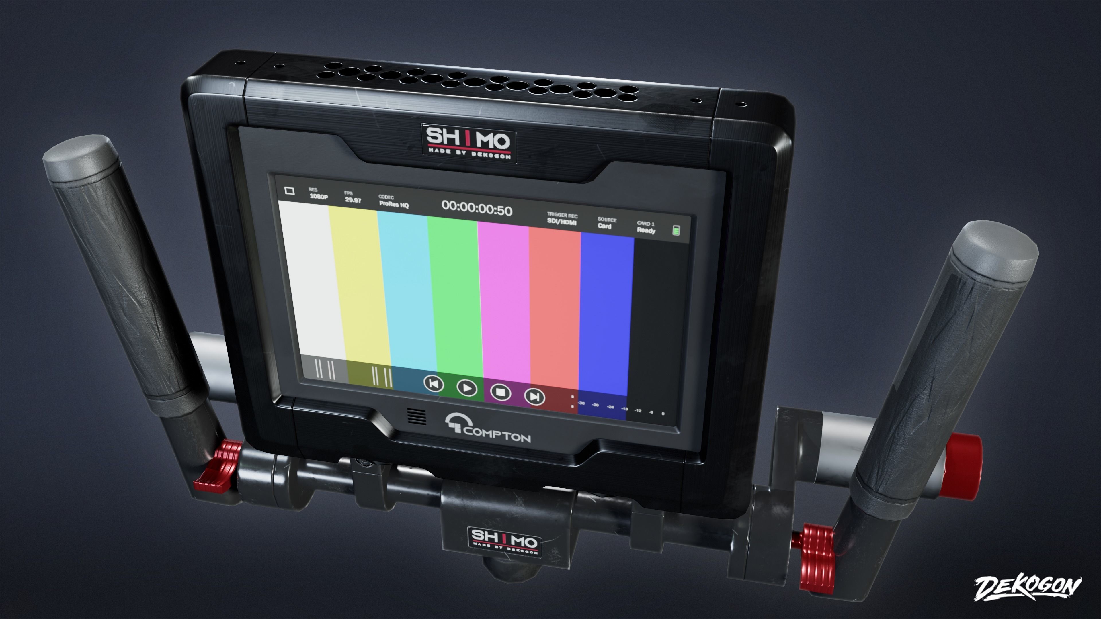 HOLLYWOOD - Assist Monitor 01 - LOW POLY Low-poly 3D model_8