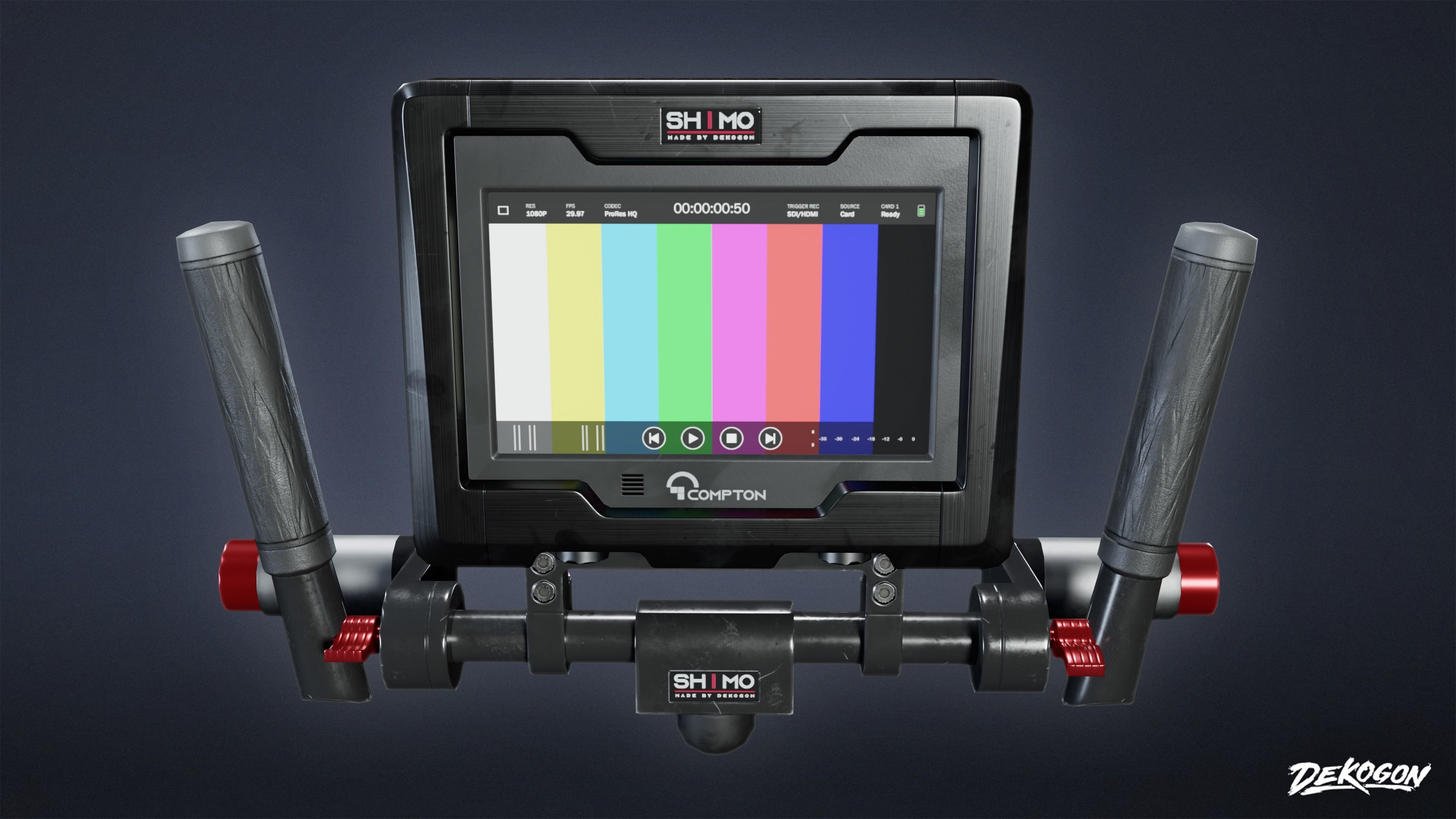 HOLLYWOOD - Assist Monitor 01 - LOW POLY Low-poly 3D model_2