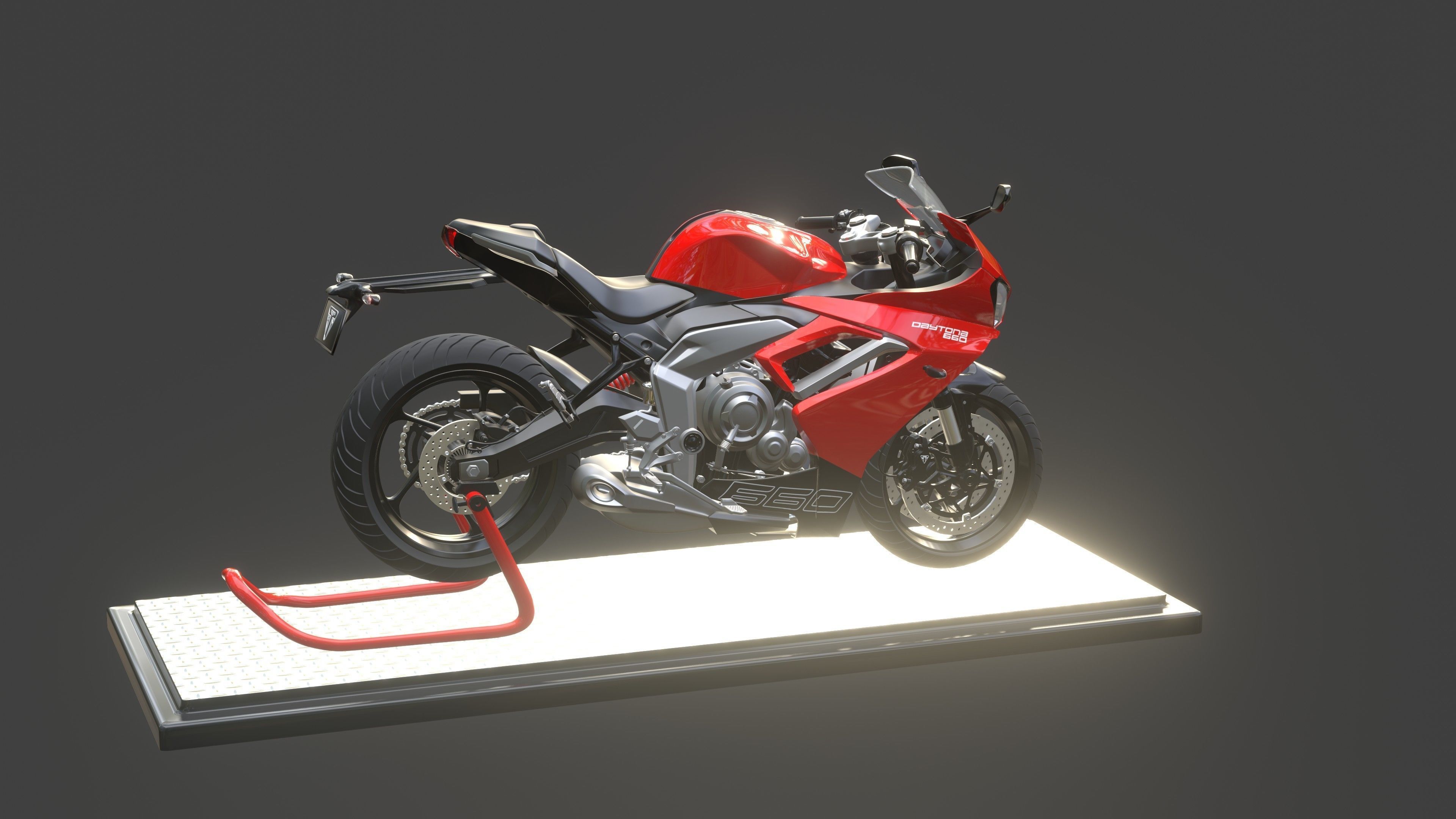 FanMade3d Triumph Daytona 660 made in Blender 3d 3D model_5