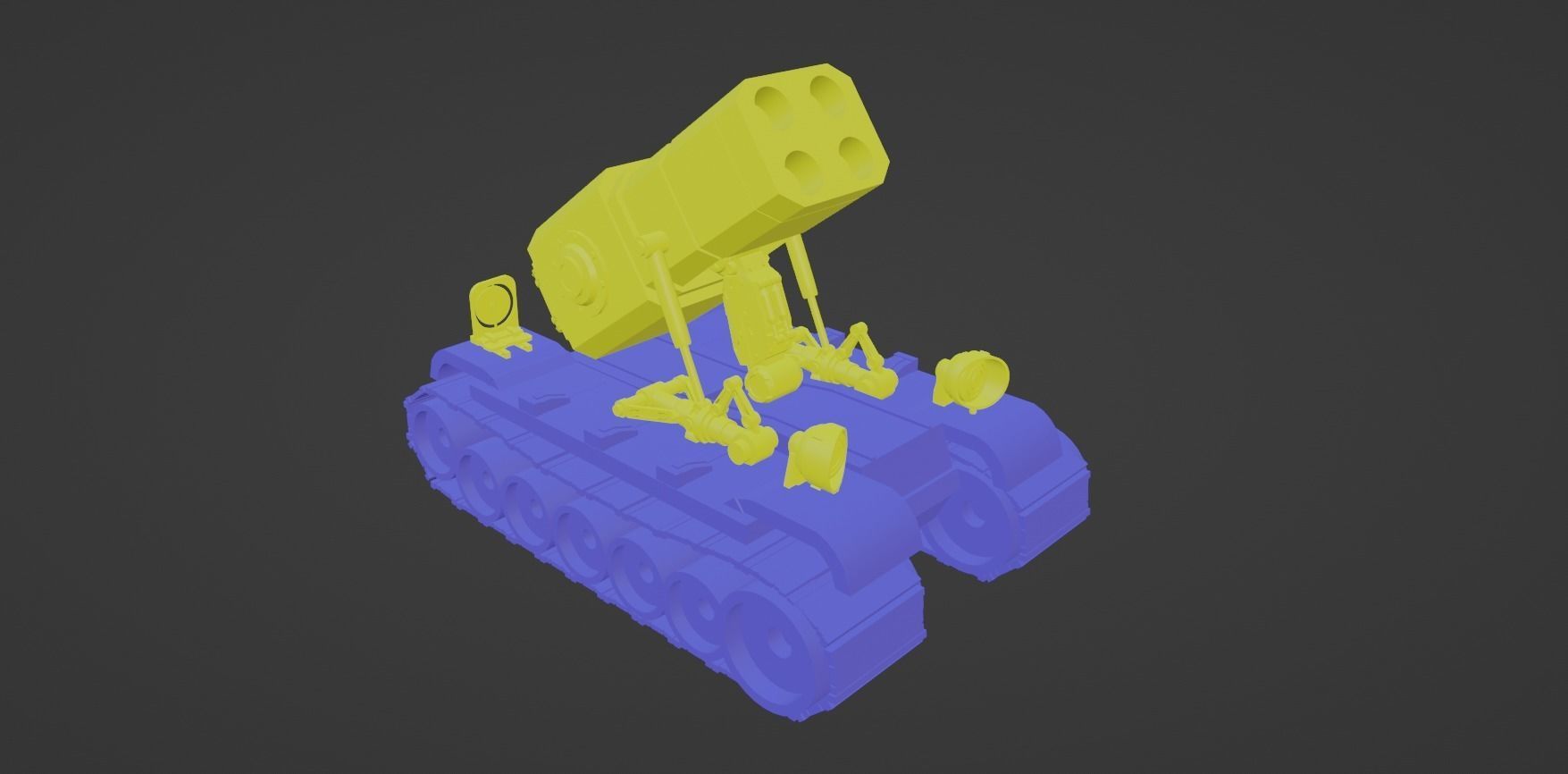 Stylized Mecha Tank - 2 3D model_5