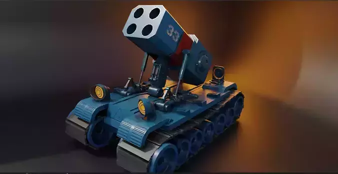 Stylized Mecha Tank - 2 3D model