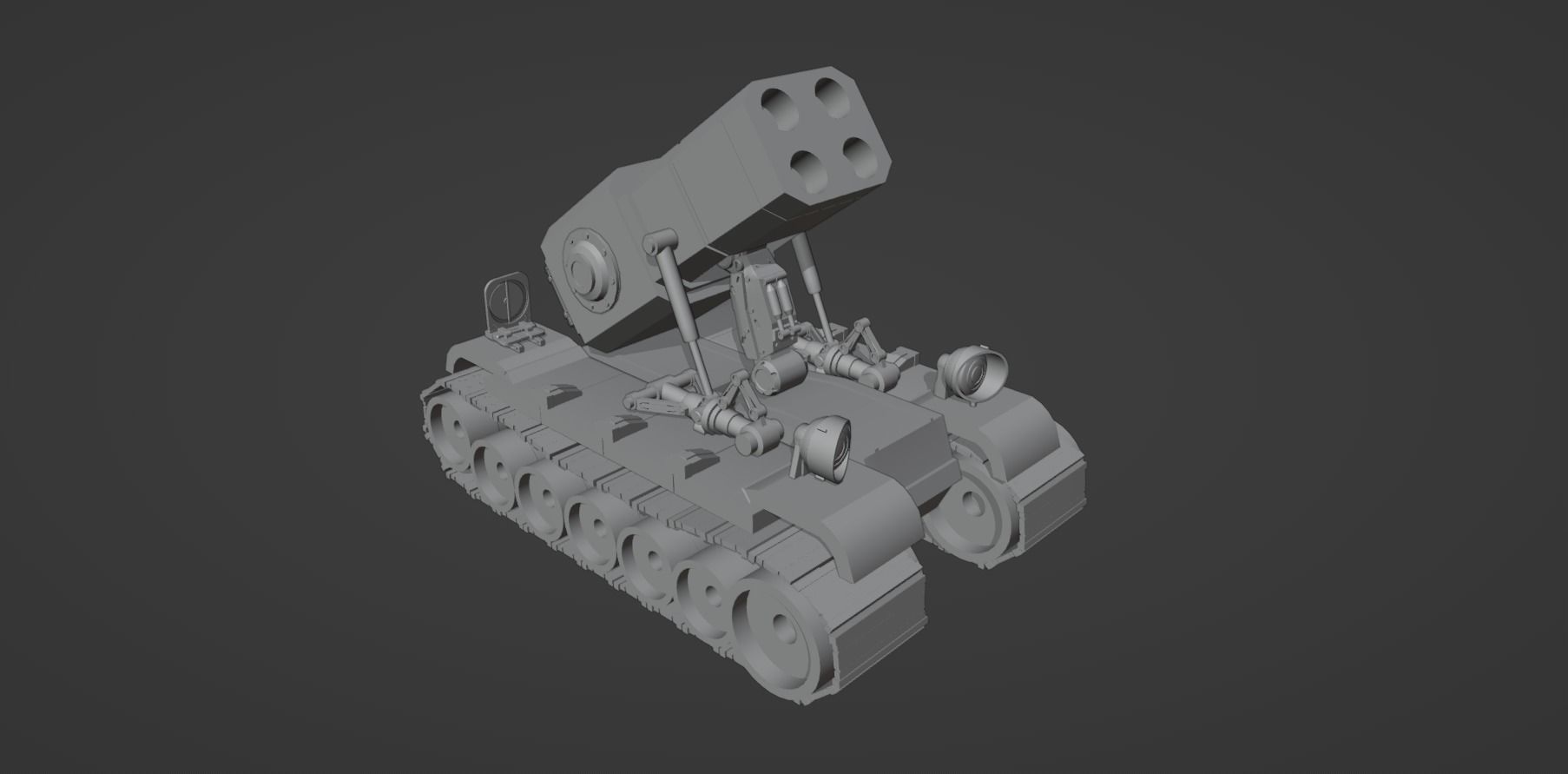 Stylized Mecha Tank - 2 3D model_12