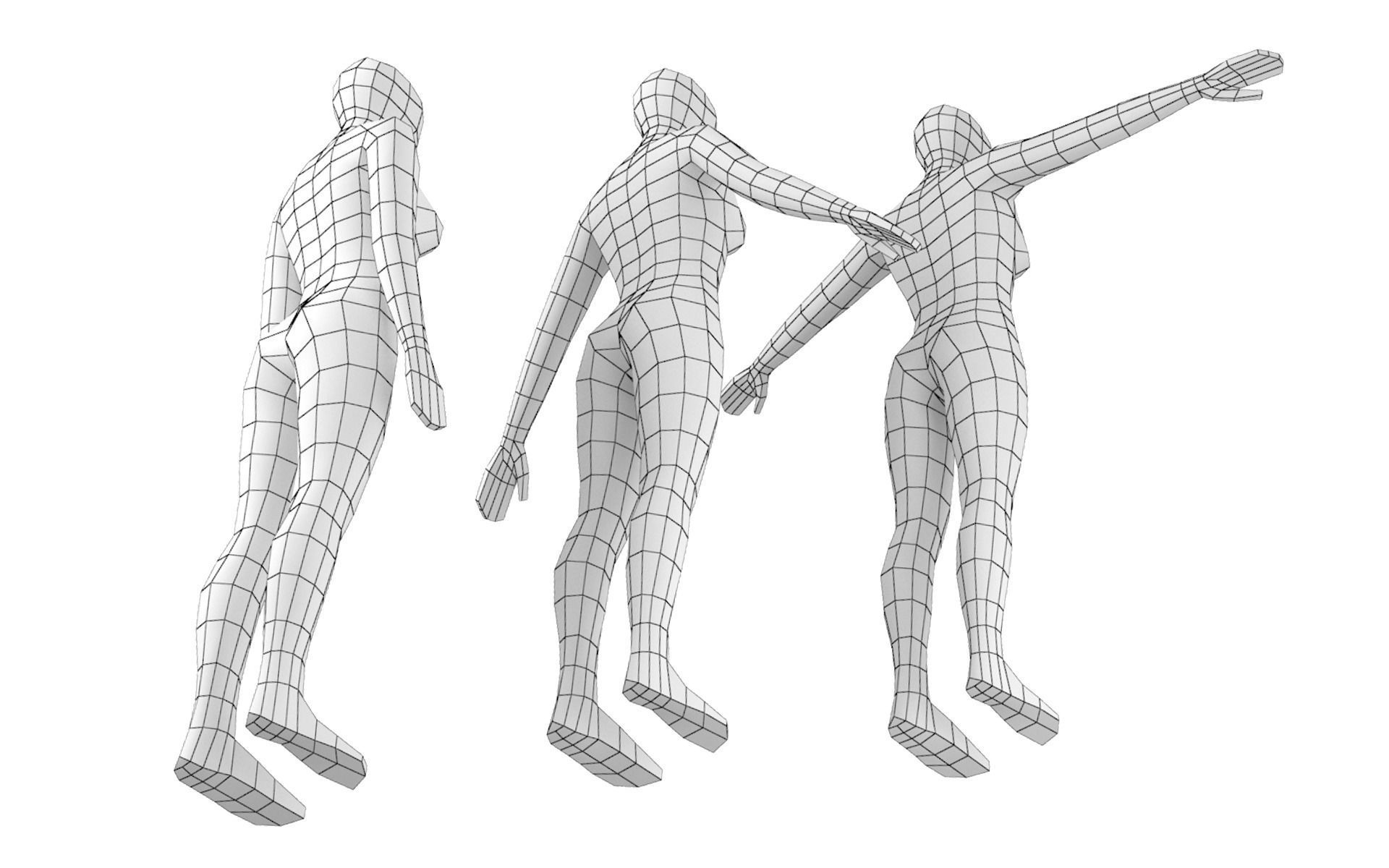 Natural Female In 6 Modeling Poses COLLECTION 3D model_18