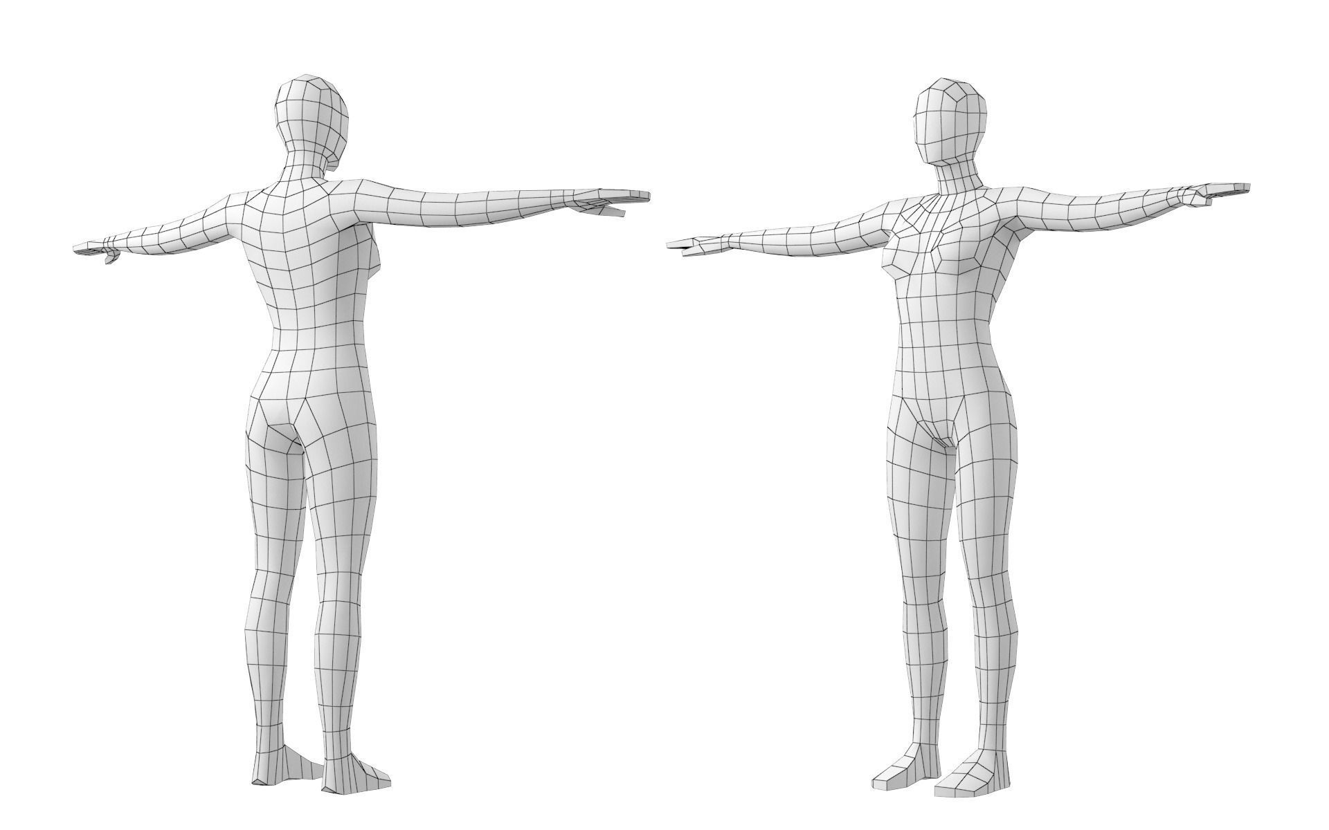 Natural Female In 6 Modeling Poses COLLECTION 3D model_23