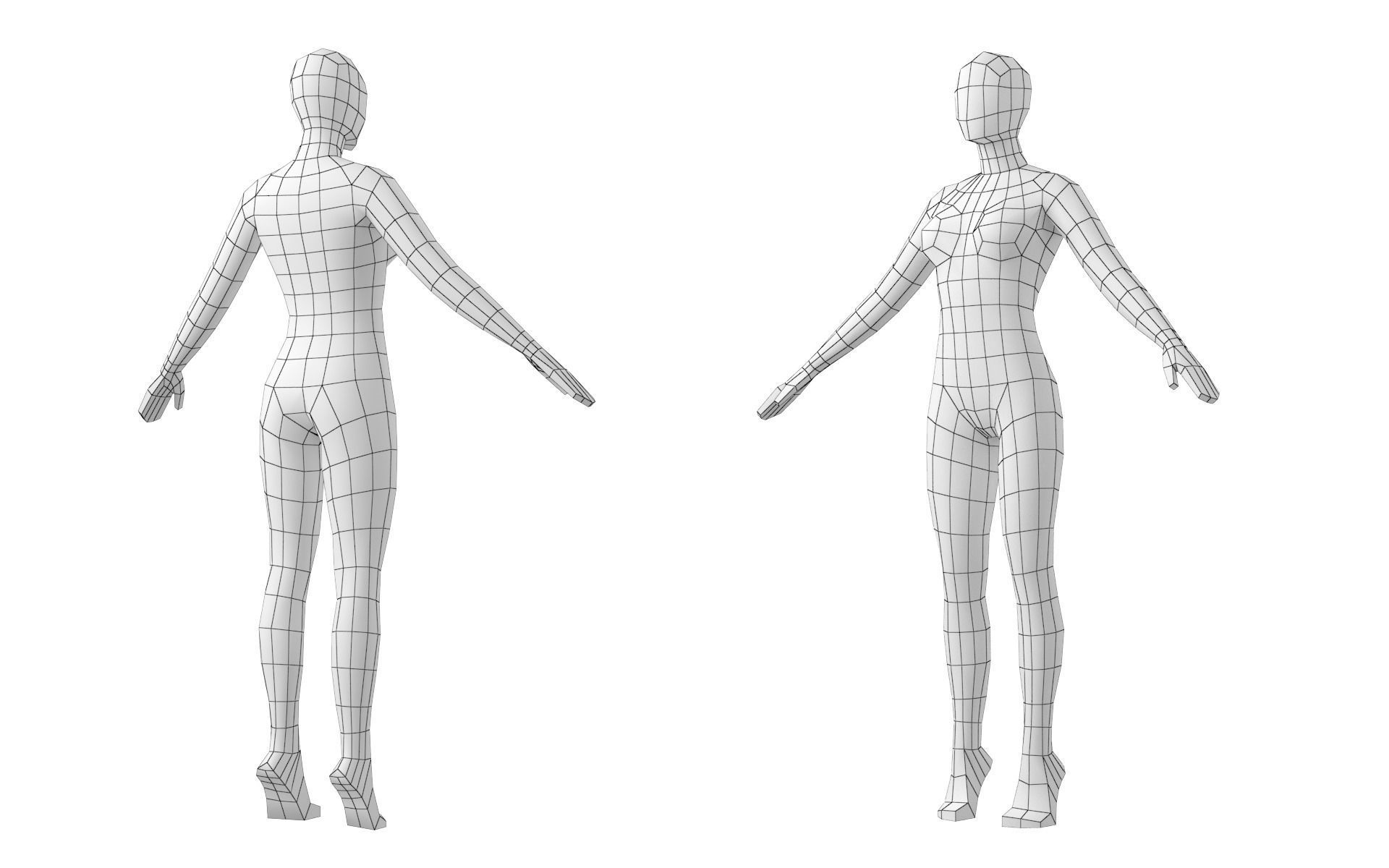 Natural Female In 6 Modeling Poses COLLECTION 3D model_25