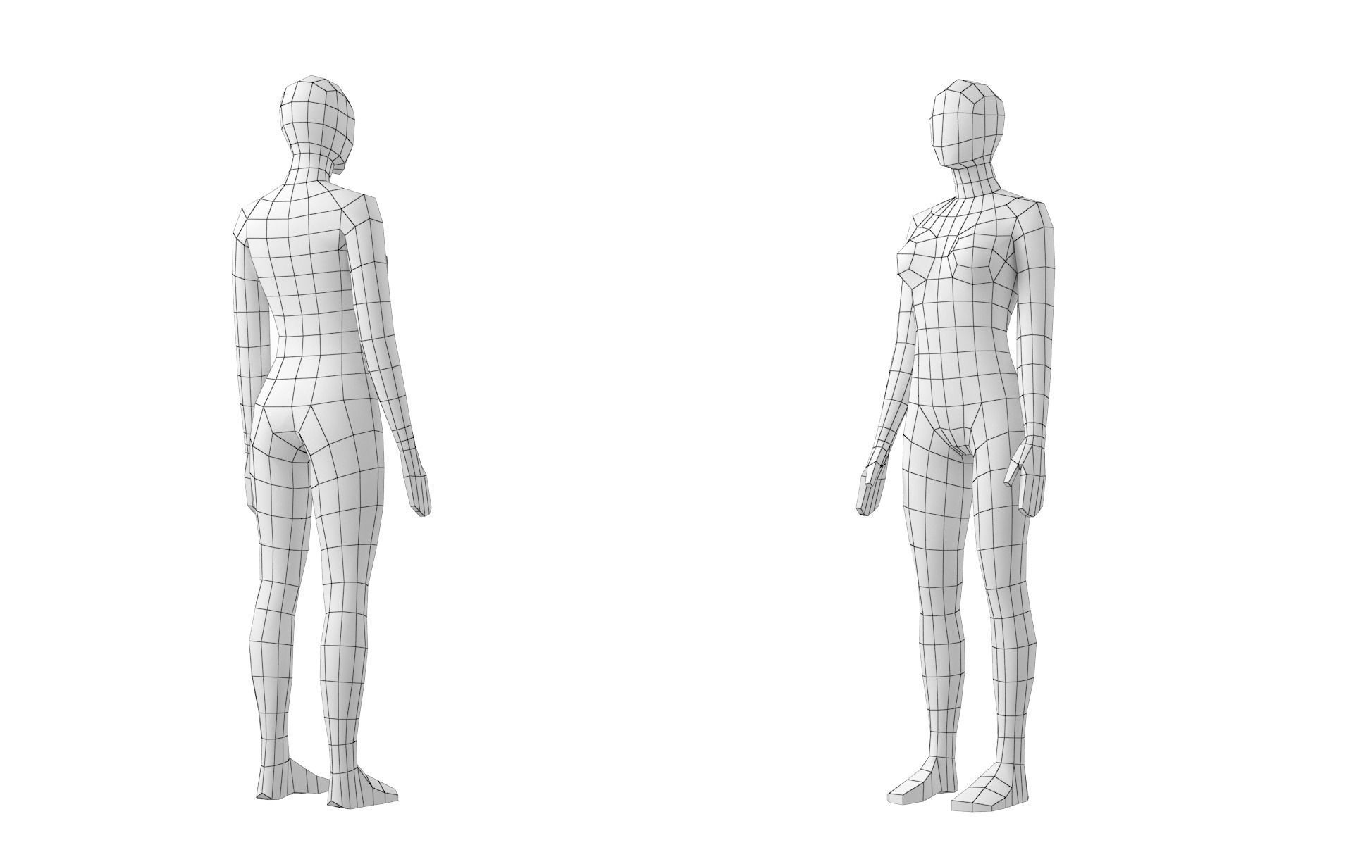 Natural Female In 6 Modeling Poses COLLECTION 3D model_21