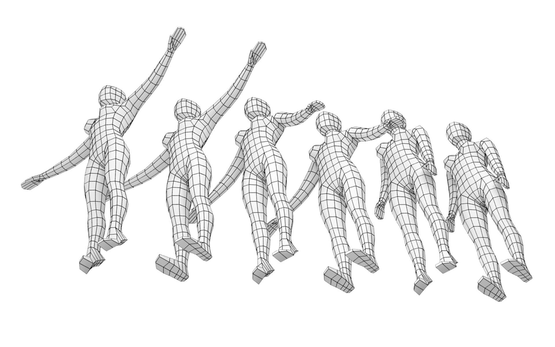 Natural Female In 6 Modeling Poses COLLECTION 3D model_16