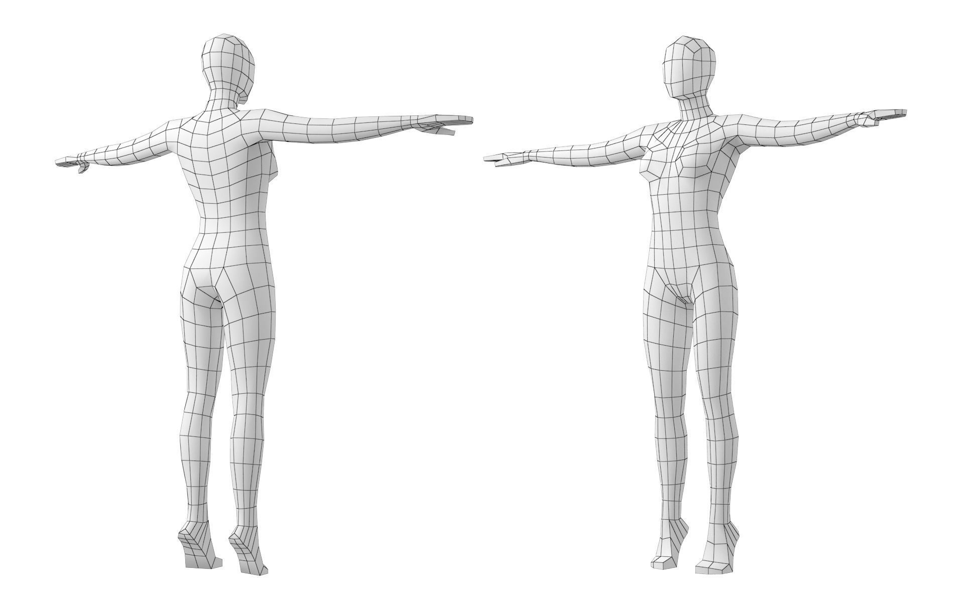 Natural Female In 6 Modeling Poses COLLECTION 3D model_26