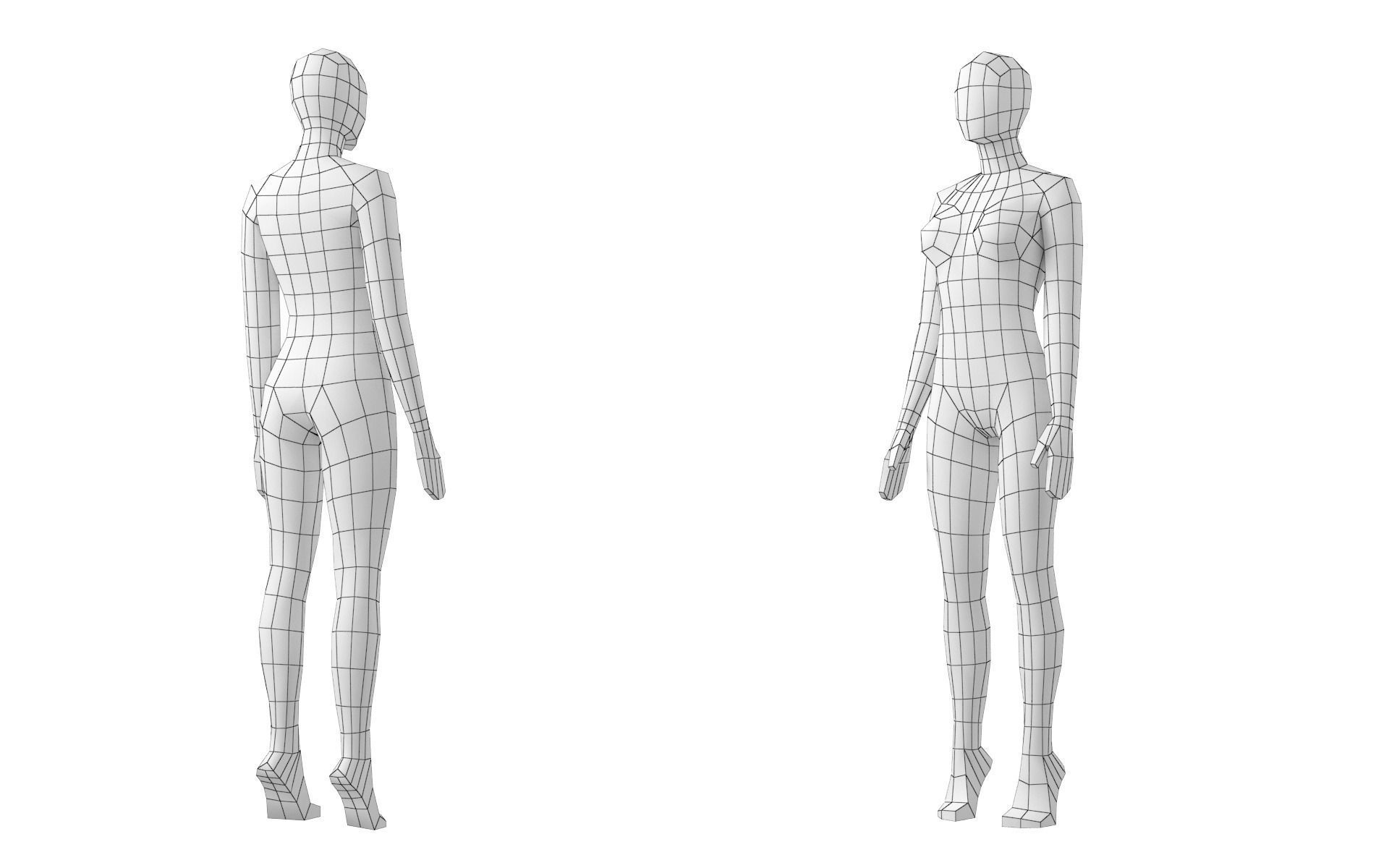 Natural Female In 6 Modeling Poses COLLECTION 3D model_24