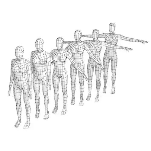 Natural Female In 6 Modeling Poses COLLECTION 3D model Natural Female In 6 Modeling Poses COLLECTION 3D model