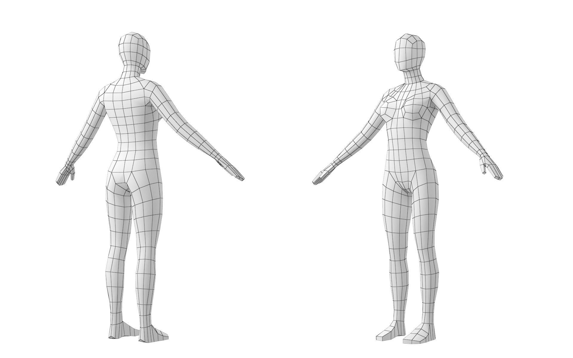 Natural Female In 6 Modeling Poses COLLECTION 3D model_22