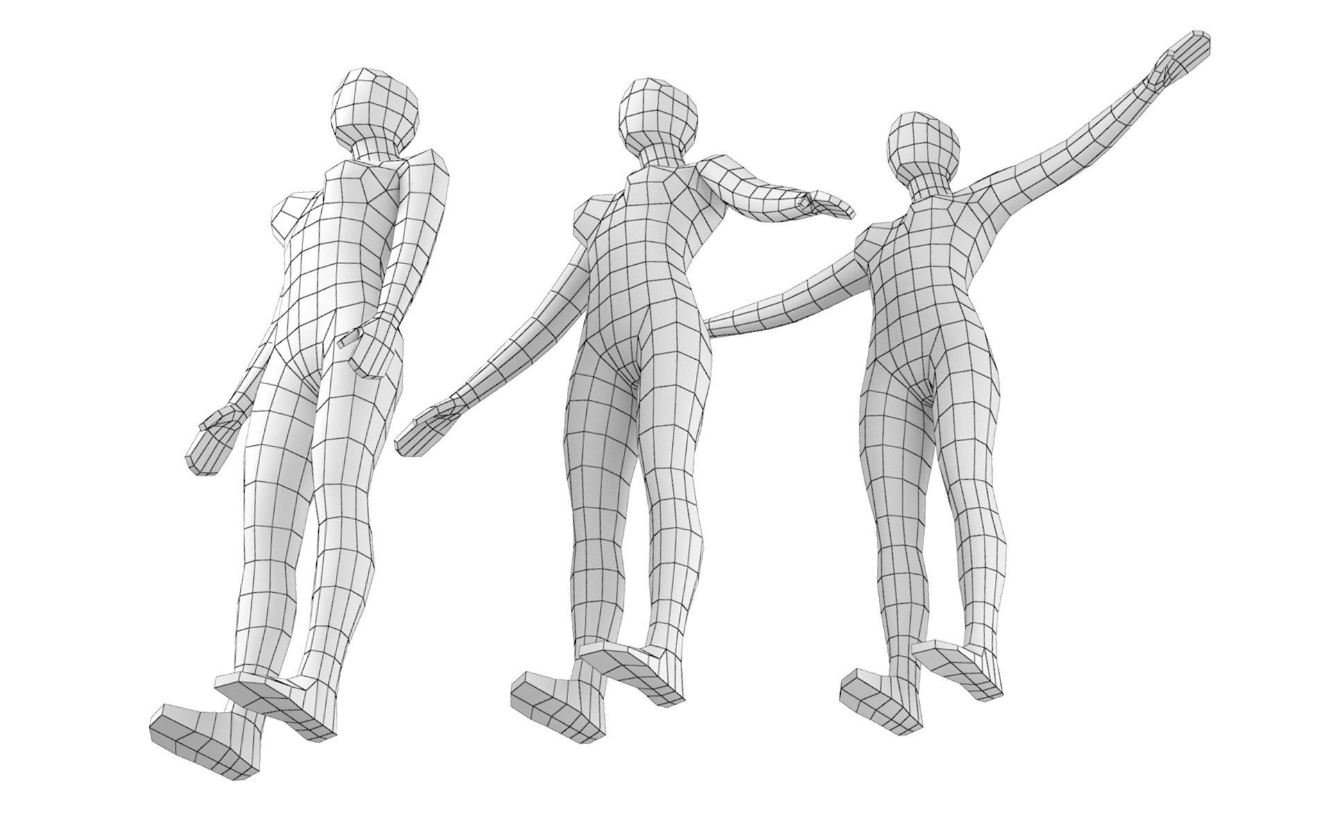 Natural Female In 6 Modeling Poses COLLECTION 3D model_17