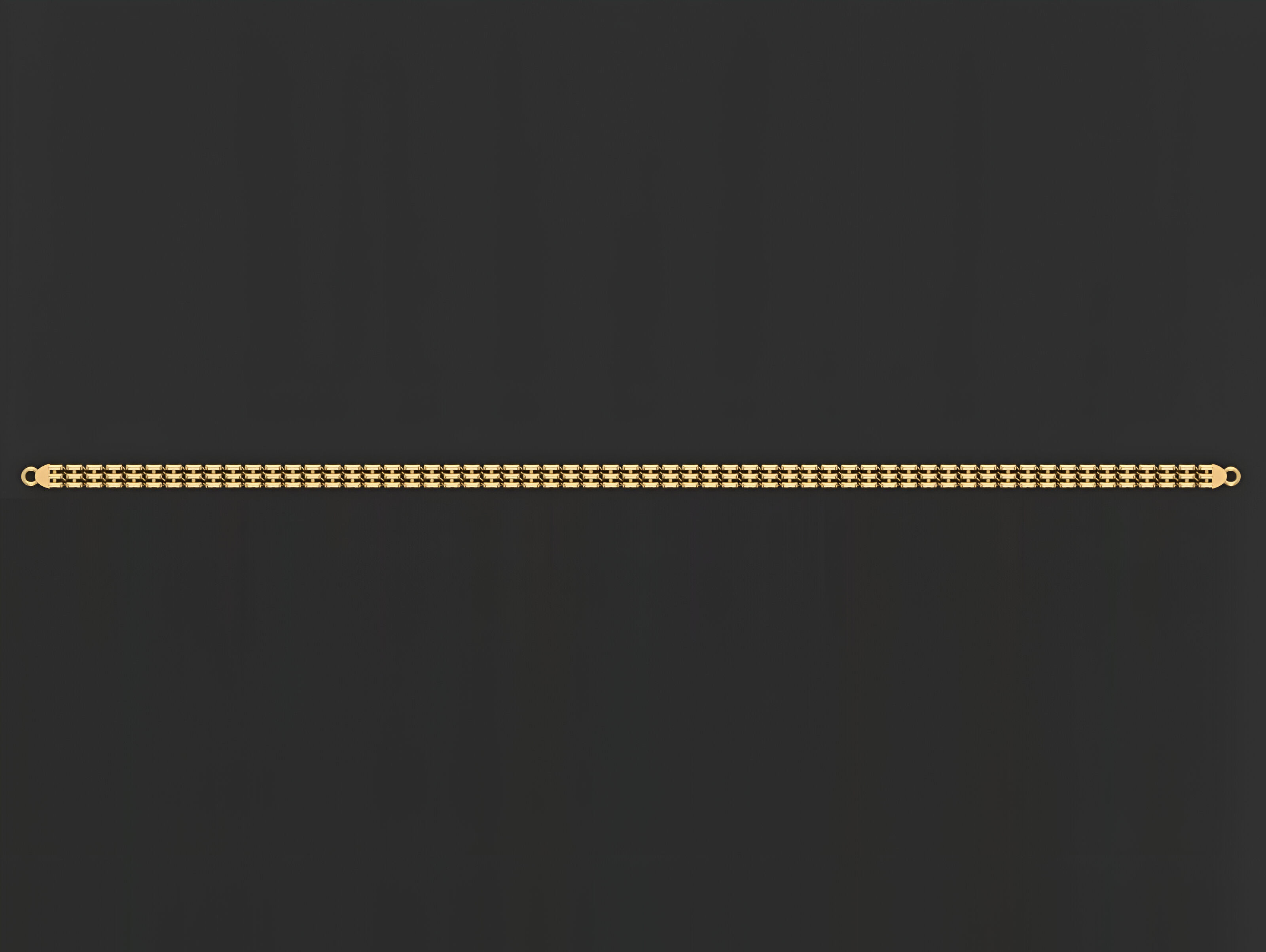 Gold Chain Bracelet 3D print model_3