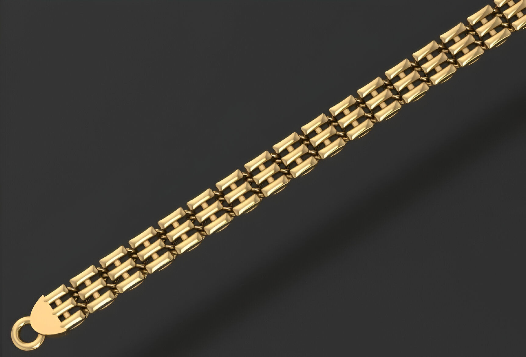 Gold Chain Bracelet 3D print model_6
