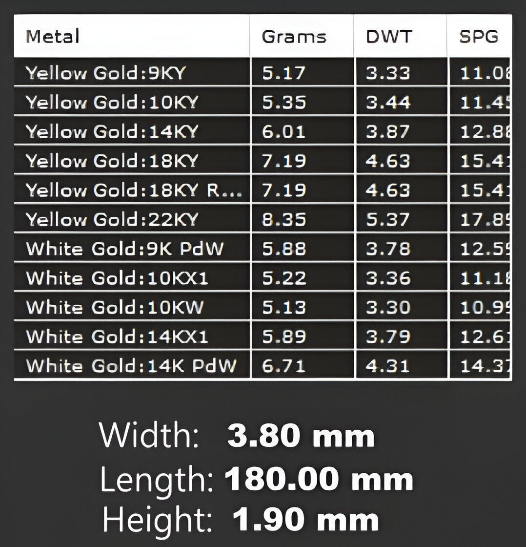 Gold Chain Bracelet 3D print model_4