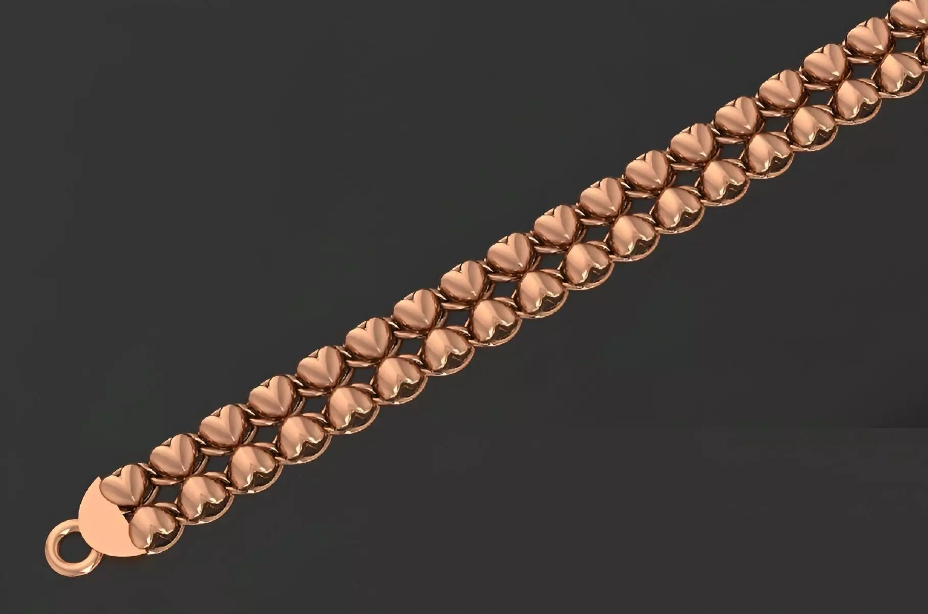Gold Chain Bracelet 3D print model_0