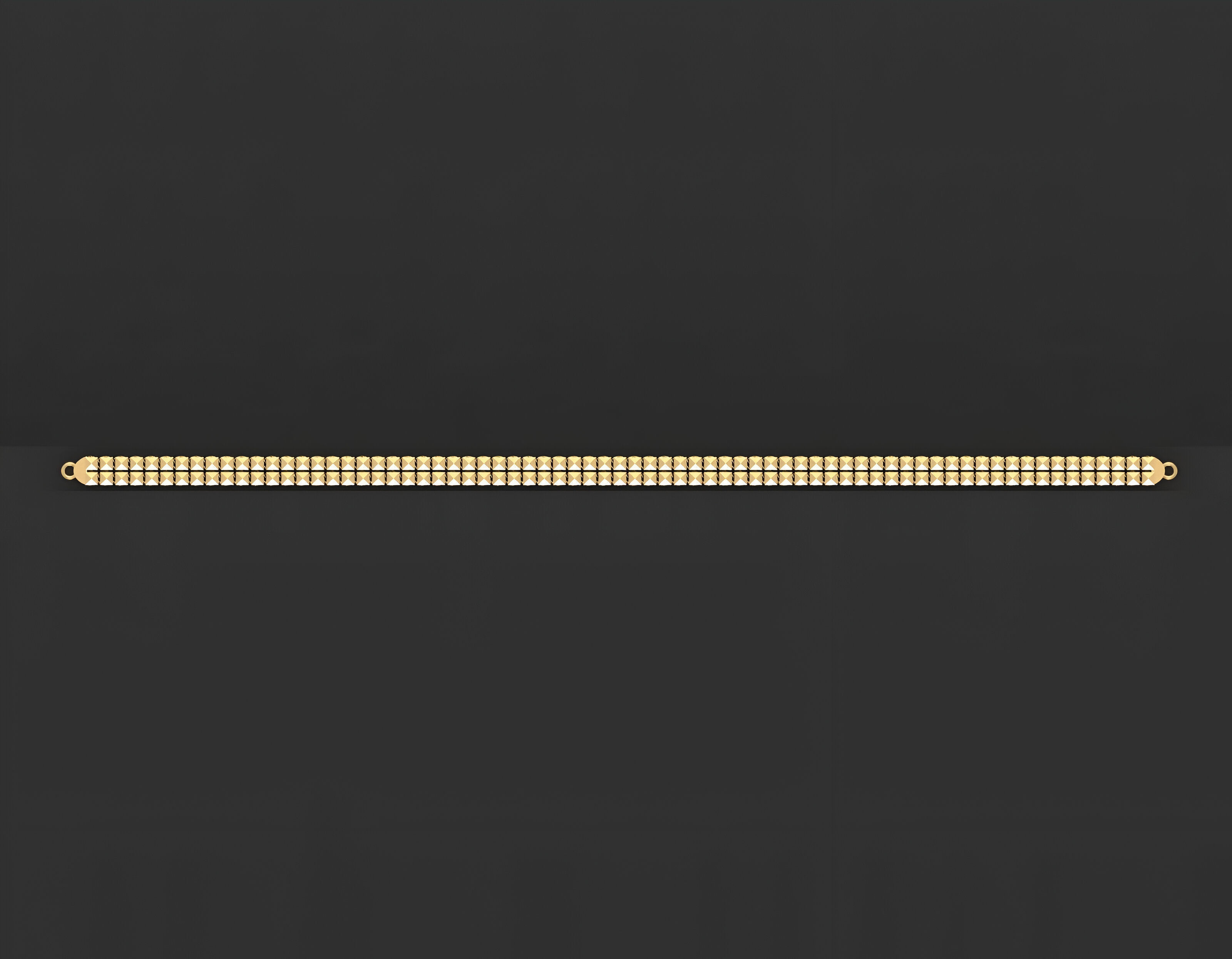 Gold Chain Bracelet 3D print model_4