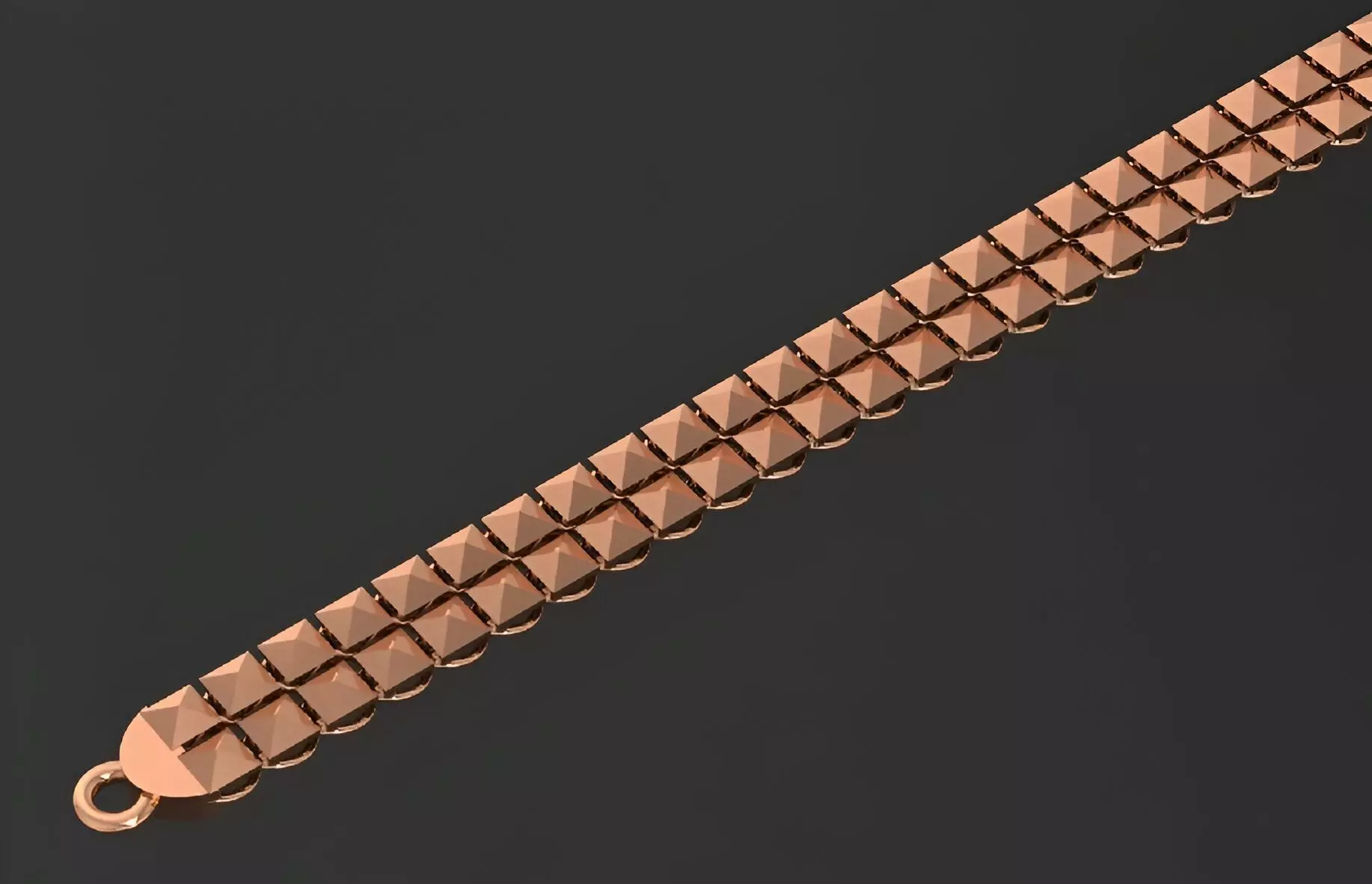 Gold Chain Bracelet 3D print model_0